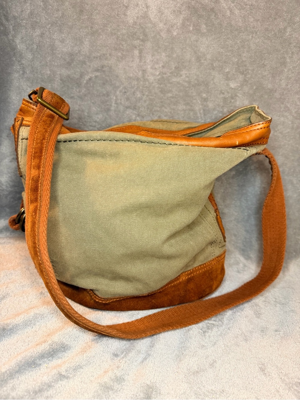 Lucky Brand Canvas Messenger Bag with Leather Trim - Picture 2 of 9